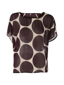 Solada Blusa donna velata senza maniche con stampa a cerchi - viola