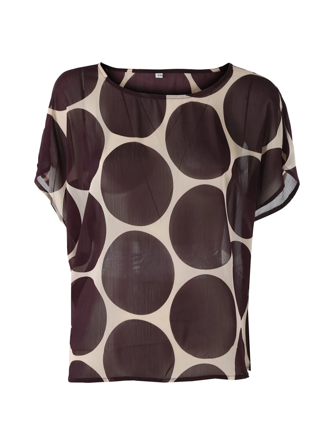 Solada Blusa donna velata senza maniche con stampa a cerchi - viola