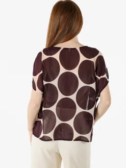 Solada Blusa donna velata senza maniche con stampa a cerchi - viola