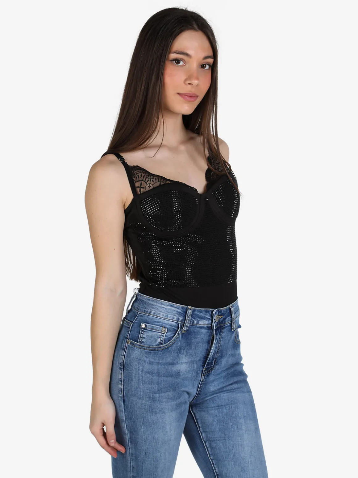 Solada Body donna con strass e coppe imbottite