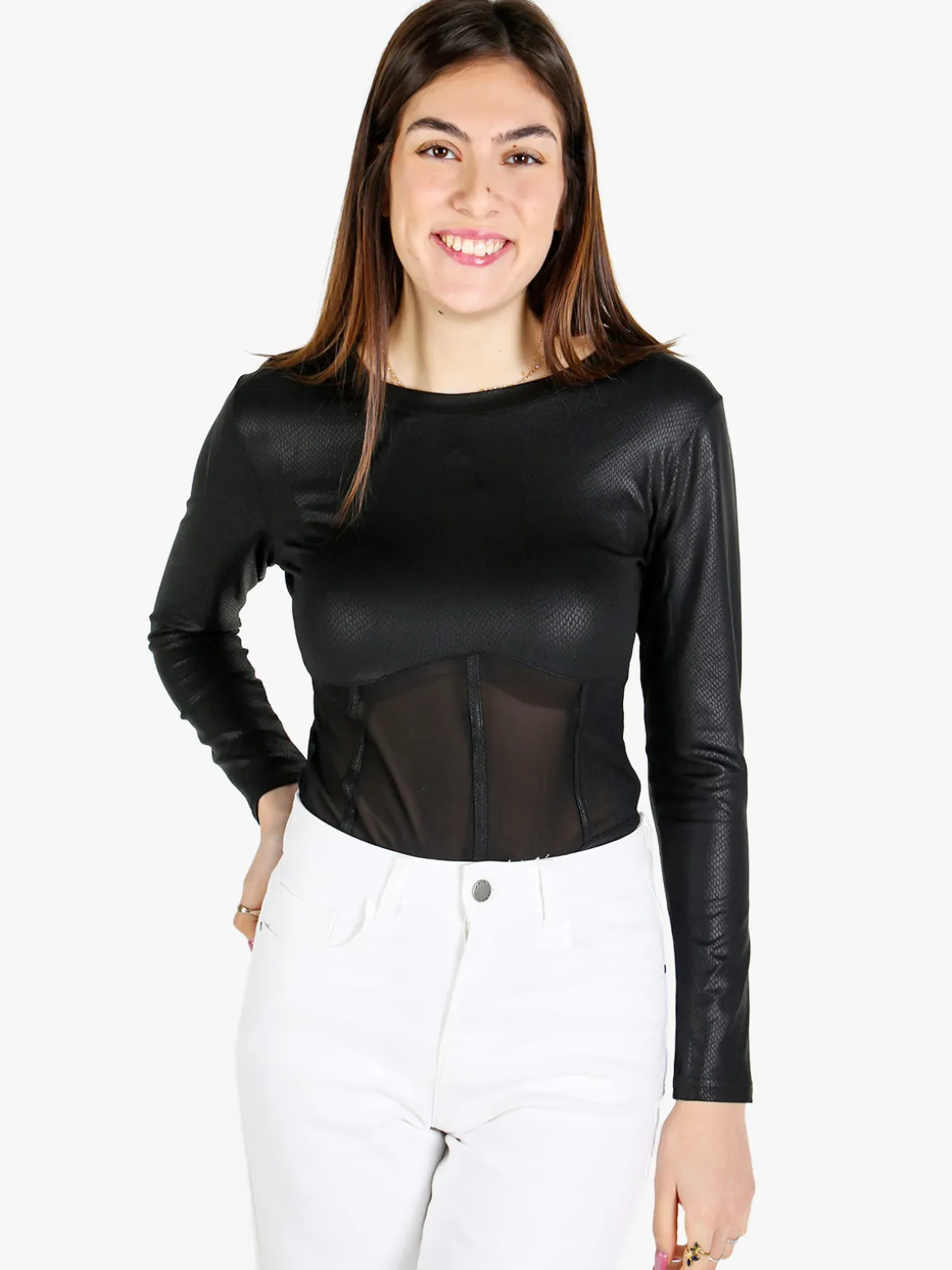 Solada Body donna pitonato a maniche lunghe