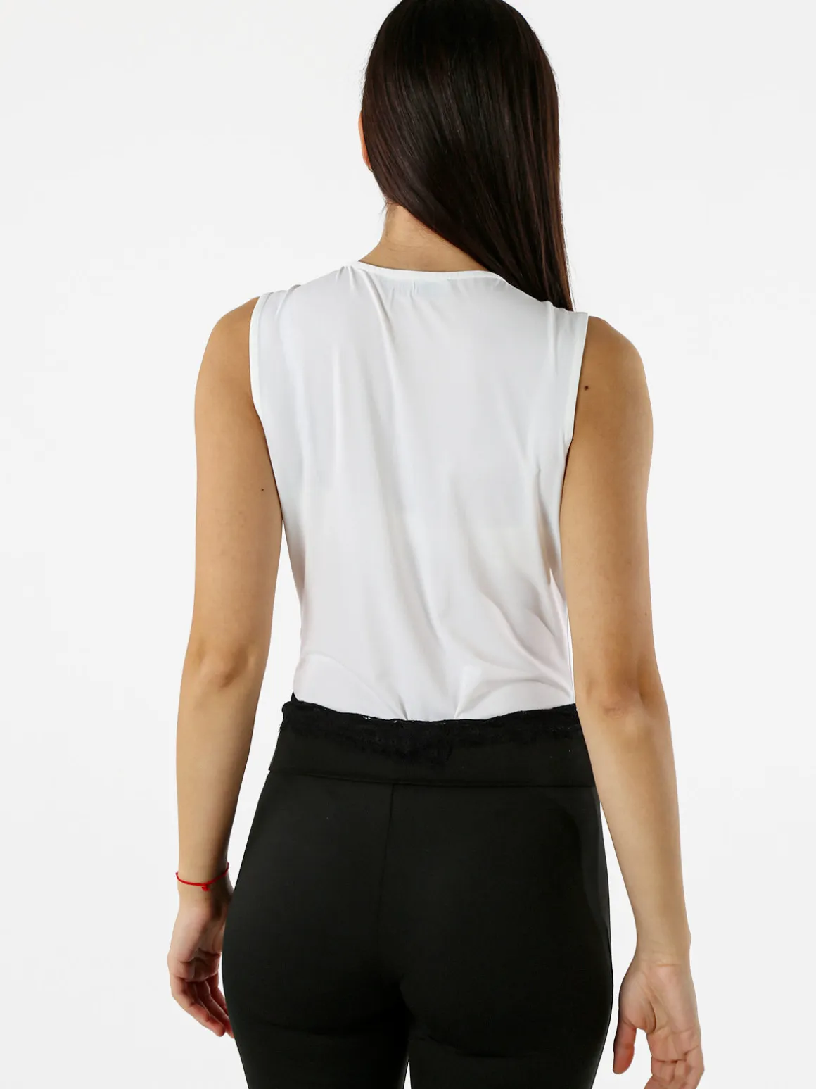 Solada Body donna smanicato con scollo a V - bianco