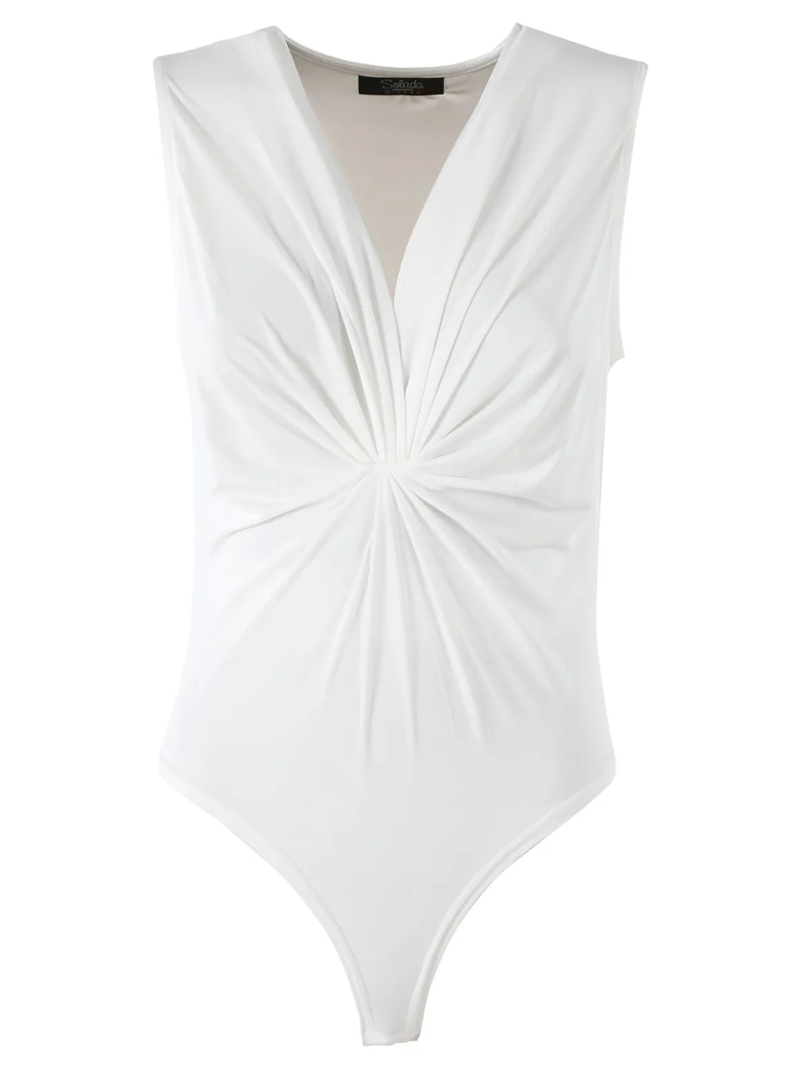 Solada Body donna smanicato con scollo a V - bianco