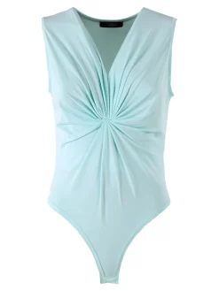 Solada Body donna smanicato con scollo a V - acqua marina