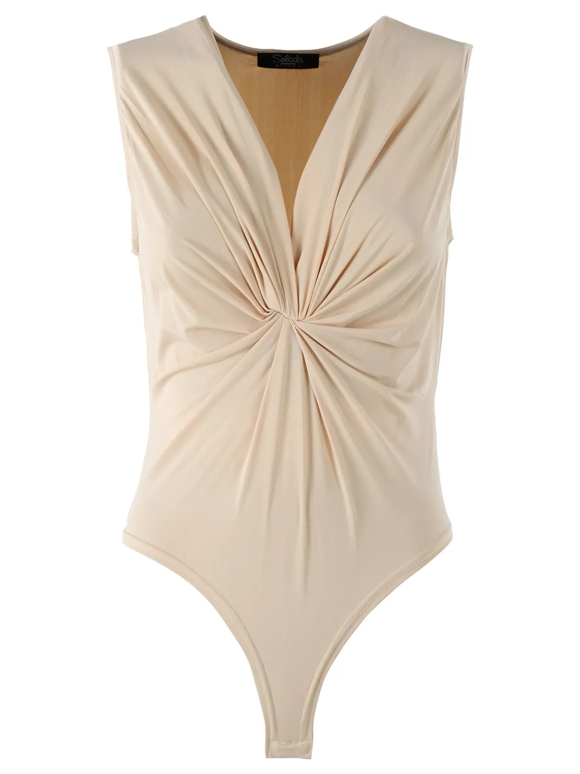 Solada Body donna smanicato con scollo a V - beige