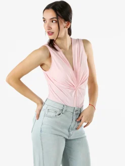 Solada Body donna smanicato con scollo a V - rosa