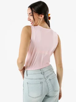 Solada Body donna smanicato con scollo a V - rosa