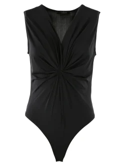 Solada Body donna smanicato con scollo a V - nero
