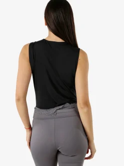 Solada Body donna smanicato con scollo a V - nero