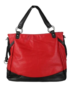 Solada Borsa a spalla da donna bicolore - rosso