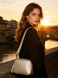 Solada Borsa a tracolla in ecopelle da donna - oro