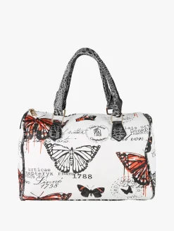Solada Borsa bauletto da donna con stampa farfalle - arancione