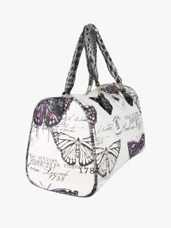 Solada Borsa bauletto da donna con stampa farfalle - viola