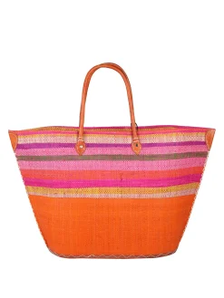 Solada Borsa da mare in paglia colorata