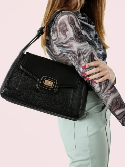 Solada Borsa donna a spalla con chiusura a girello - nero