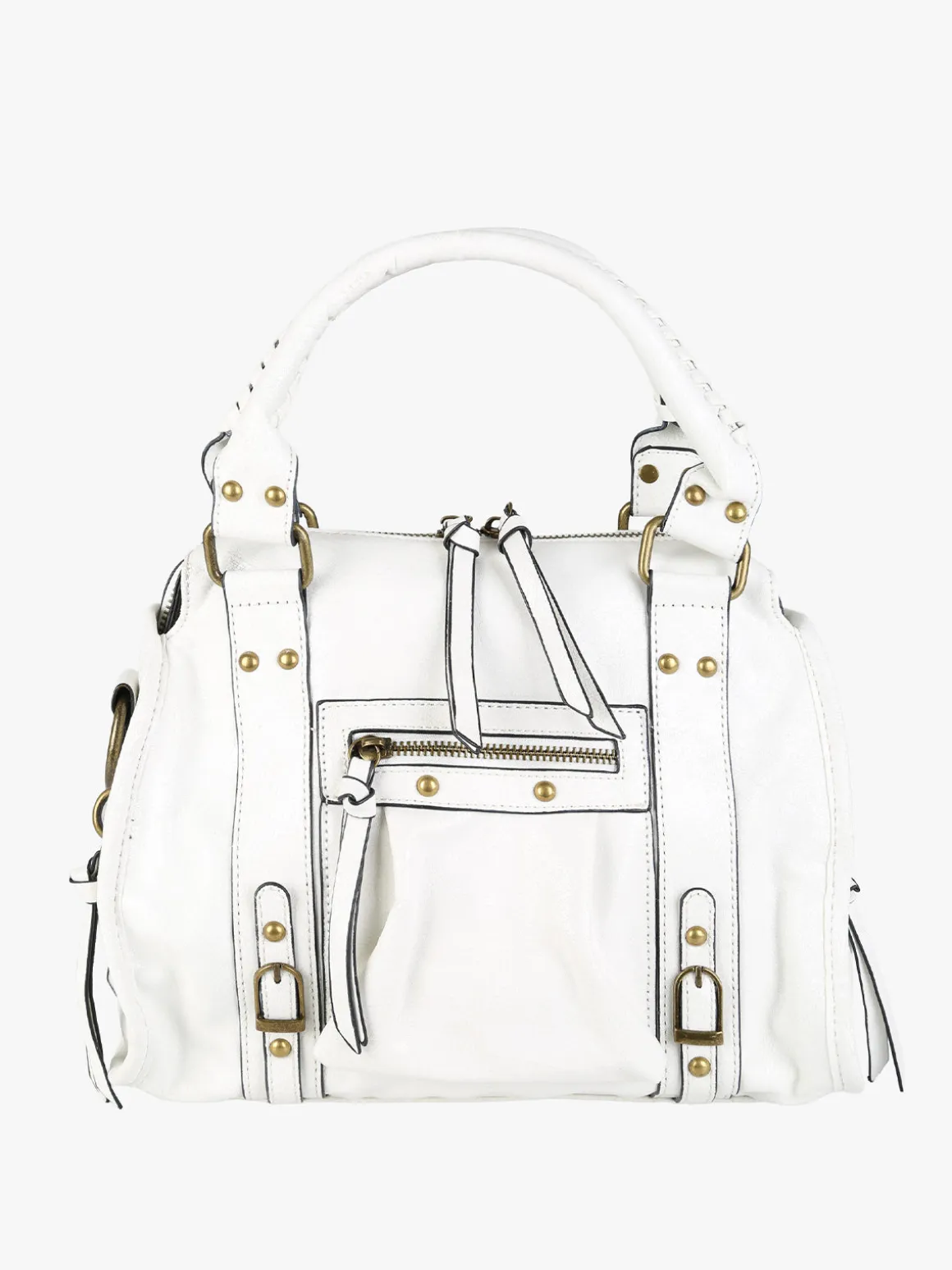 Solada Borsa donna frame con doppi manici - bianco