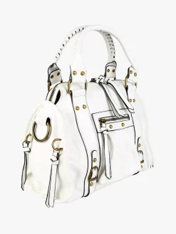 Solada Borsa donna frame con doppi manici - bianco