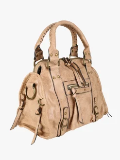 Solada Borsa donna frame con doppi manici - cammello