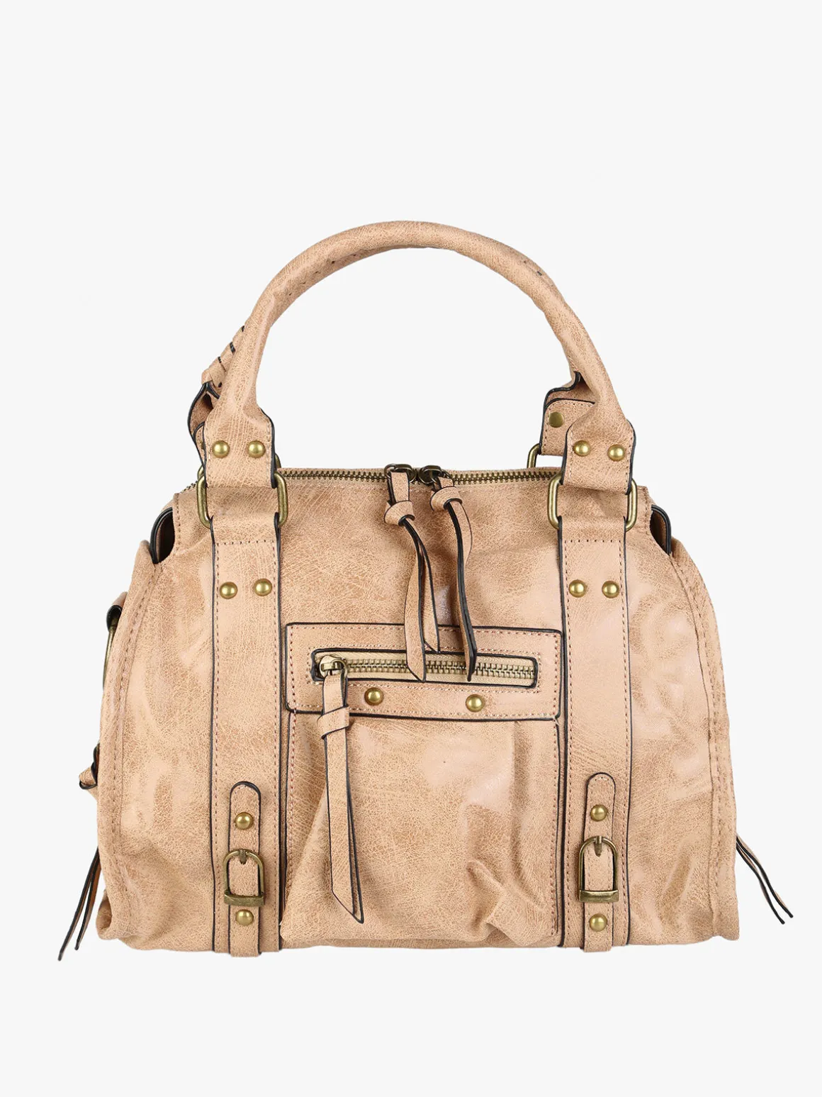 Solada Borsa donna frame con doppi manici - cammello