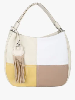 Solada Borsa donna hobo colorata - panna