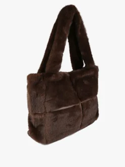 Solada Borsa donna in pelliccia sintetica - moro