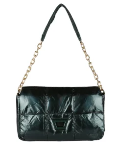 Solada Borsa donna puffer trapuntata con manico a catena - verde