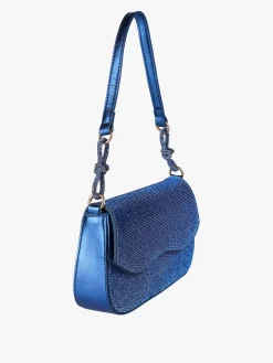 Solada Borsa donna rigida con strass - blu