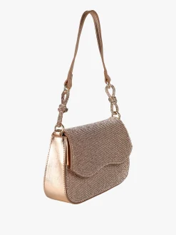 Solada Borsa donna rigida con strass - oro