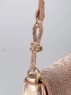 Solada Borsa donna rigida con strass - oro