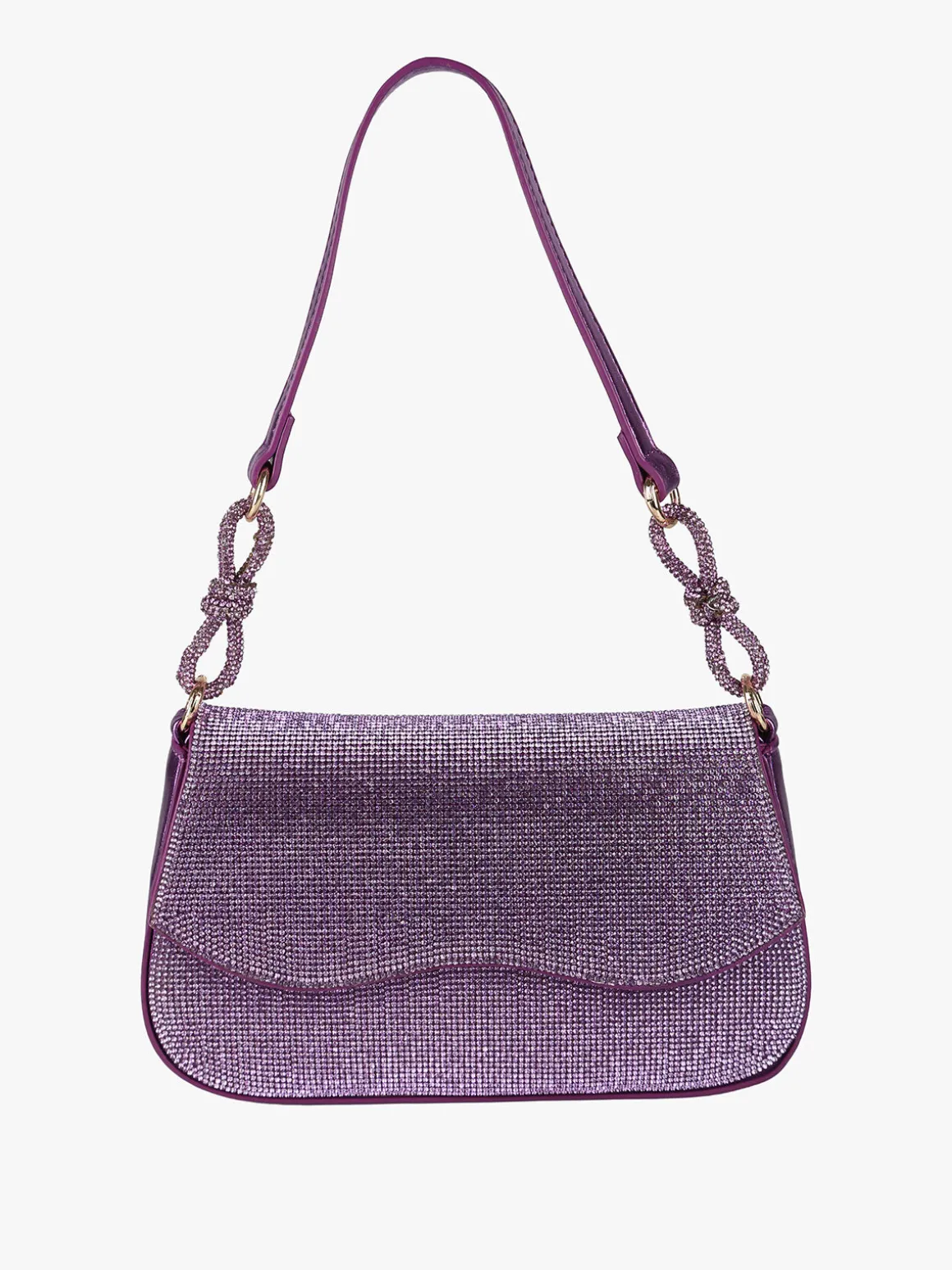 Solada Borsa donna rigida con strass - lilla