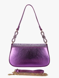 Solada Borsa donna rigida con strass - lilla