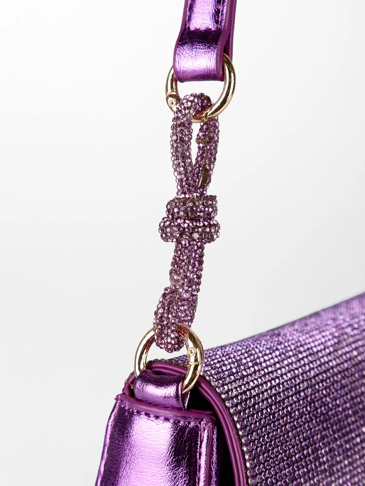 Solada Borsa donna rigida con strass - lilla