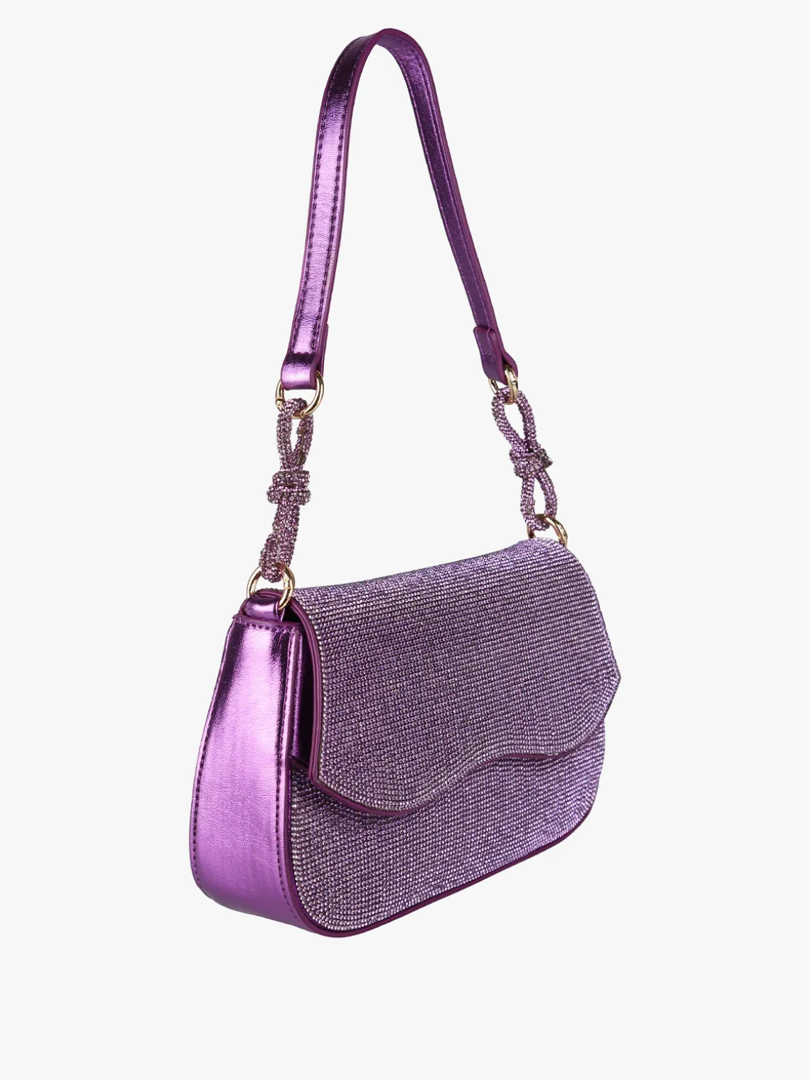 Solada Borsa donna rigida con strass - lilla