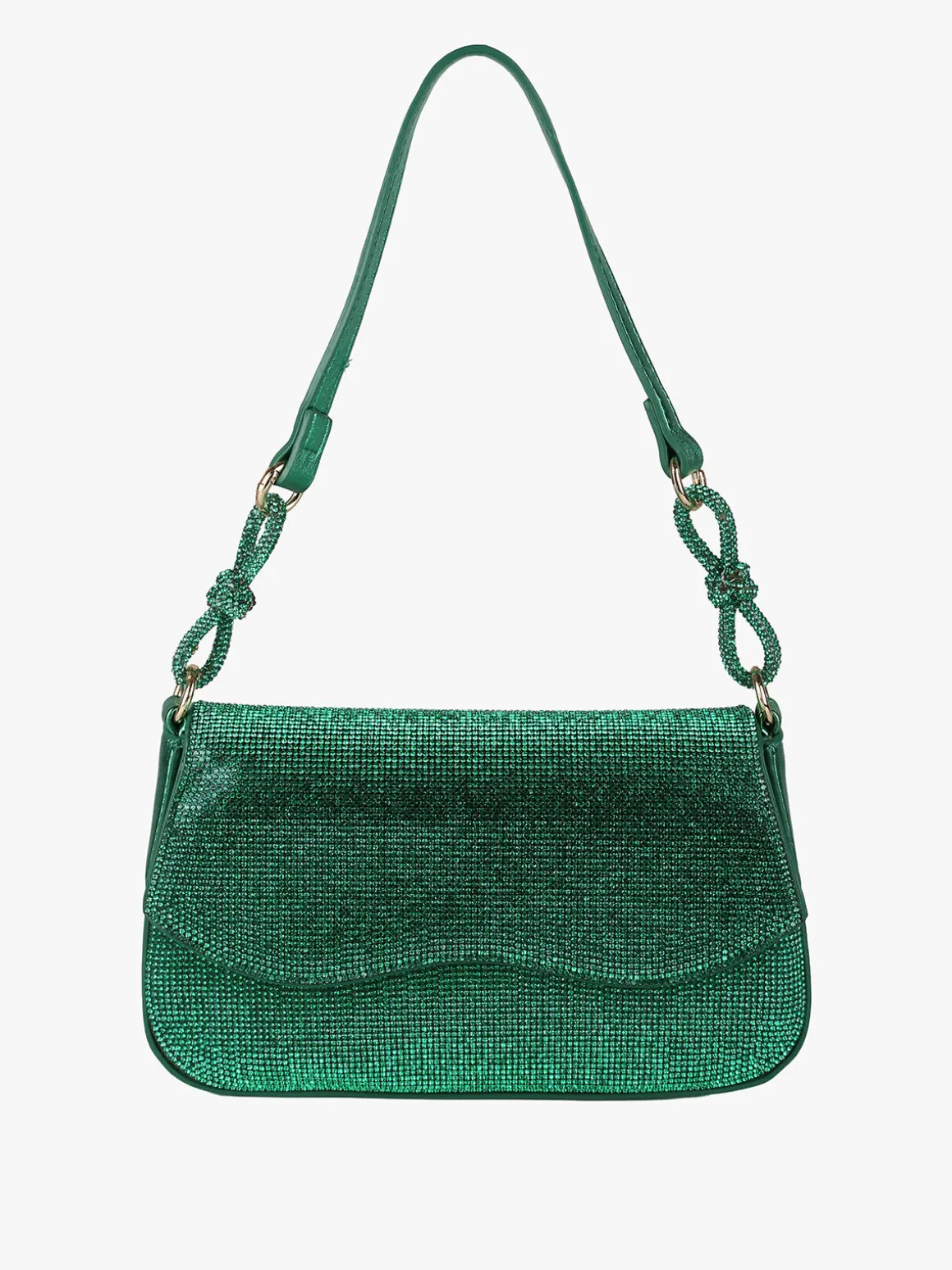 Solada Borsa donna rigida con strass - verde