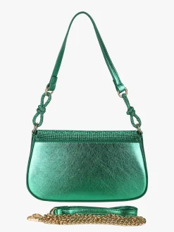 Solada Borsa donna rigida con strass - verde