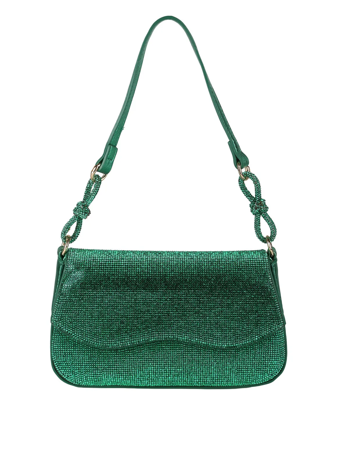 Solada Borsa donna rigida con strass - verde