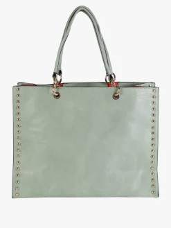 Solada Borsa donna shopper in similpelle con borchie
