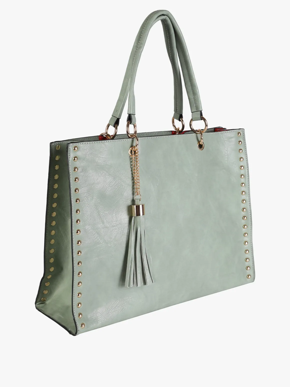 Solada Borsa donna shopper in similpelle con borchie