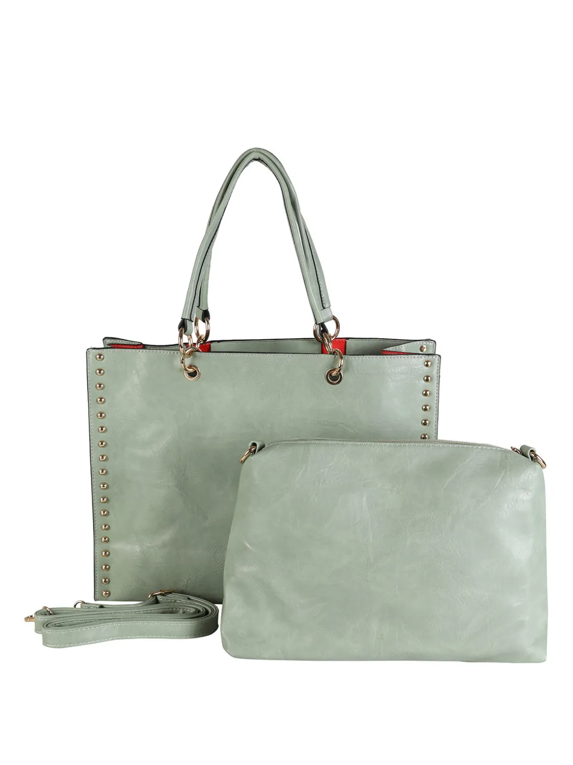 Solada Borsa donna shopper in similpelle con borchie
