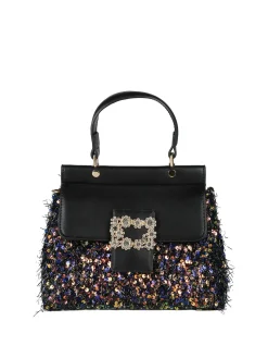 Solada Borsa gioiello con paillettes e strass - nero