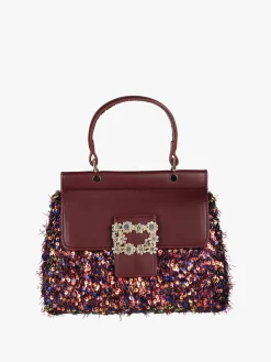 Solada Borsa gioiello con paillettes e strass - bordeaux
