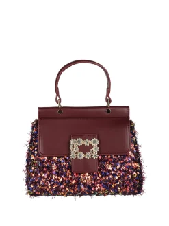 Solada Borsa gioiello con paillettes e strass - bordeaux