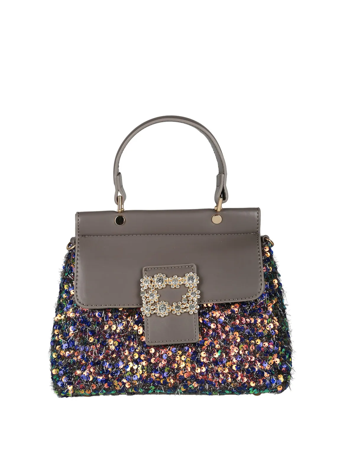 Solada Borsa gioiello con paillettes e strass - grigio scuro