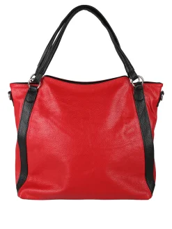 Solada Borsa hobo da donna con doppi manici - rosso