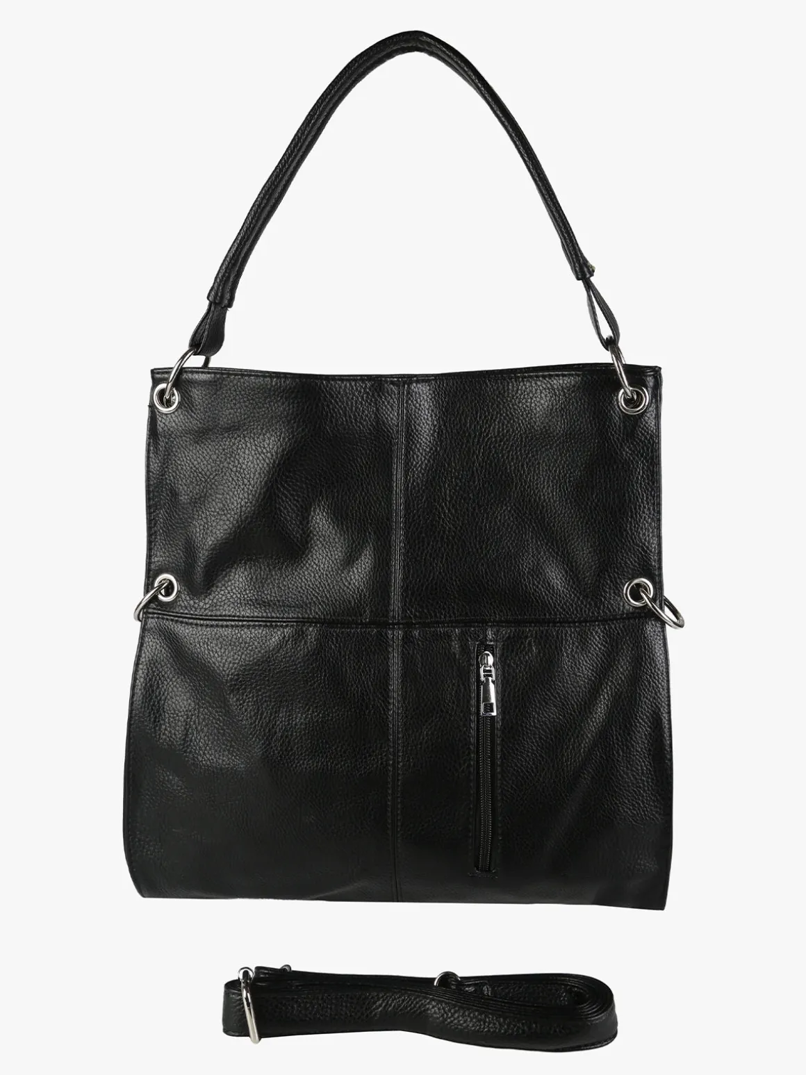 Solada Borsa hobo da donna in ecopelle - nero