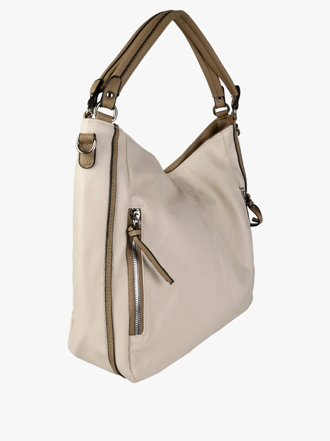 Solada Borsa hobo da donna in ecopelle - panna