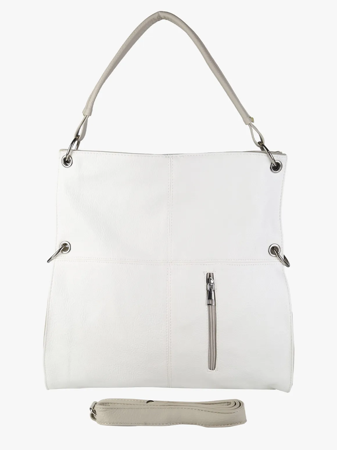 Solada Borsa hobo da donna in ecopelle - bianco