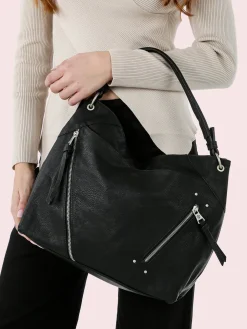 Solada Borsa hobo da donna in ecopelle - nero