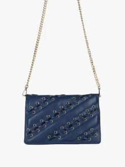 Solada Borsa rigida a tracolla con manico a catena - blu