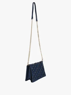 Solada Borsa rigida a tracolla con manico a catena - blu